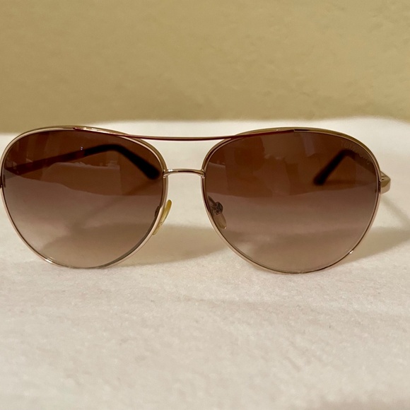 Tom Ford Charles aviator sunglasses-gold with brown lenses main image 4